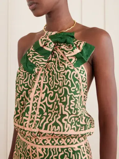 Johanna Ortiz Southern Reverie Bow-detailed Embellished Satin-jacquard Top | Thumbnail 4 Johanna Ortiz Southern Reverie Bow-detailed Embellished Satin-jacquard Top | Thumbnail 4