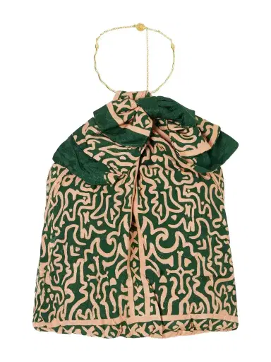 Johanna Ortiz Southern Reverie Bow-detailed Embellished Satin-jacquard Top | Thumbnail 1 Johanna Ortiz Southern Reverie Bow-detailed Embellished Satin-jacquard Top | Thumbnail 1