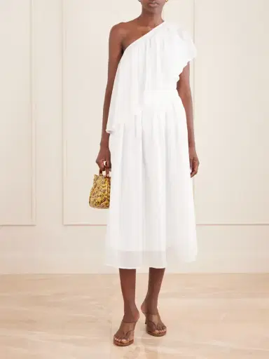 Rosie Assoulin Wedge Ruffled One-shoulder Cotton-voile Blouse | Thumbnail 2