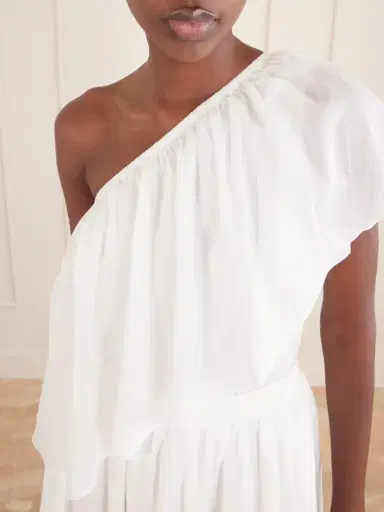 Rosie Assoulin Wedge Ruffled One-shoulder Cotton-voile Blouse | Thumbnail 5