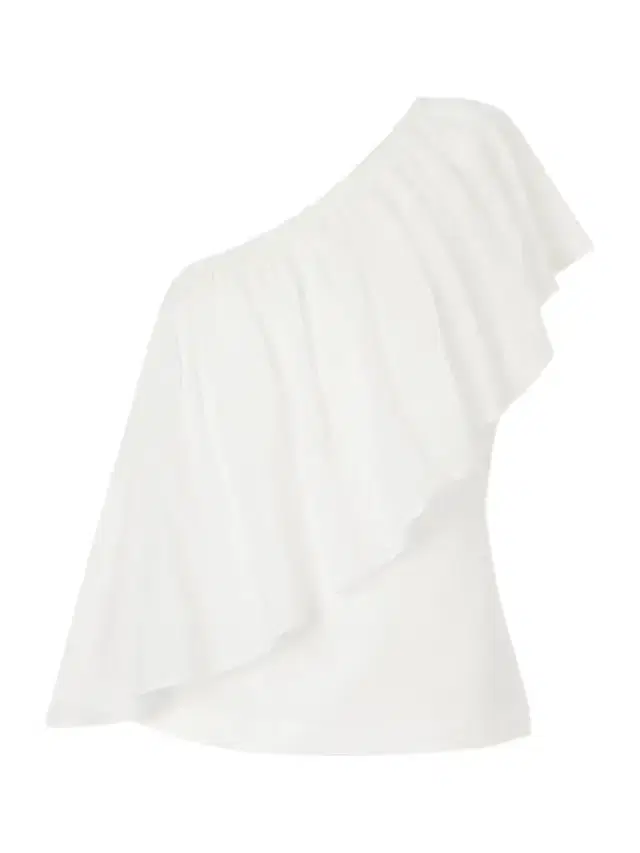 Rosie Assoulin Wedge Ruffled One-shoulder Cotton-voile Blouse