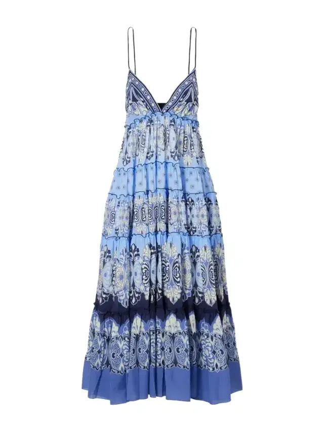 La DoubleJ Nymph Tiered Printed Cotton Maxi Dress