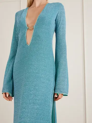 Oséree Lumière Metallic Stretch-knit Kaftan | Thumbnail 4 Oséree Lumière Metallic Stretch-knit Kaftan | Thumbnail 4