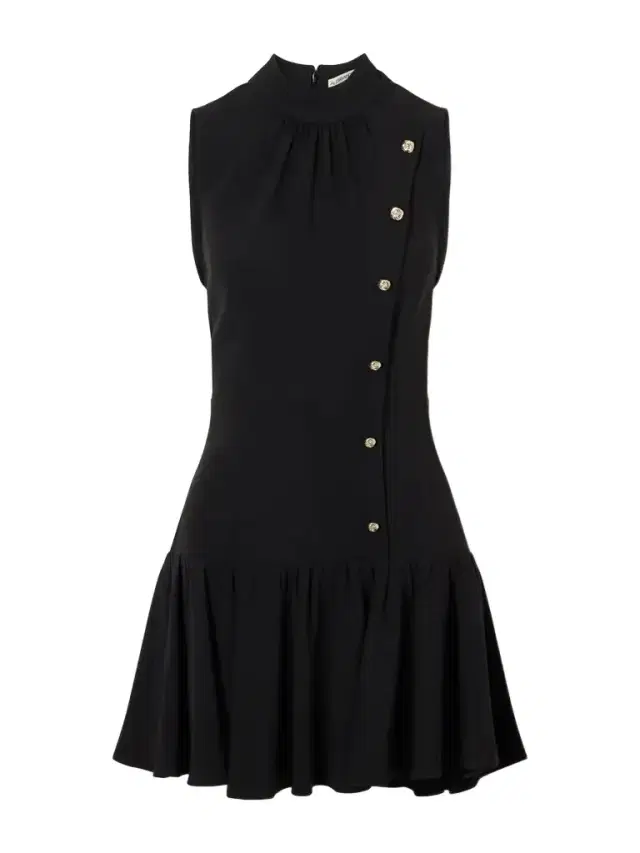 Alessandra Rich Button-embellished Cady Mini Dress