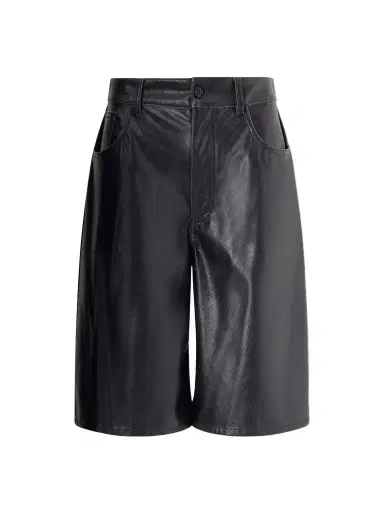 MM6 MAISON MARGIELA Leather-effect Knee-length Shorts | Thumbnail 1 MM6 MAISON MARGIELA Leather-effect Knee-length Shorts | Thumbnail 1