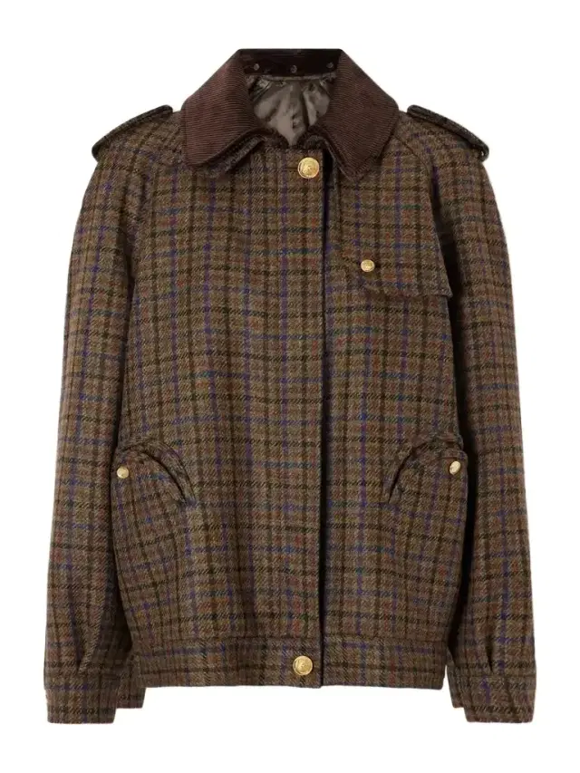 Blazé Milano Chausie Checked Wool Trench Jacket