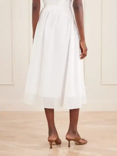 Rosie Assoulin Easy Does It Cotton-voile Midi Skirt | Thumbnail 3