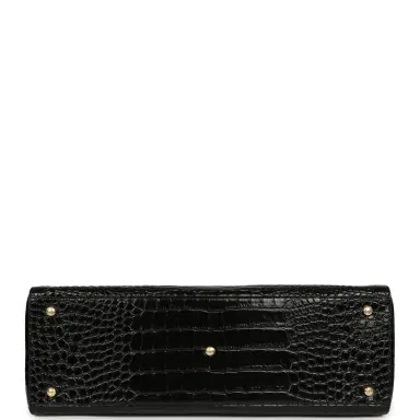 Chanel Chanel Large Cerf Shopping Bag Black Croc Embossed Calfskin Gold Hardware | Thumbnail 6