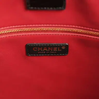 Chanel Chanel Large Cerf Shopping Bag Black Croc Embossed Calfskin Gold Hardware | Thumbnail 8