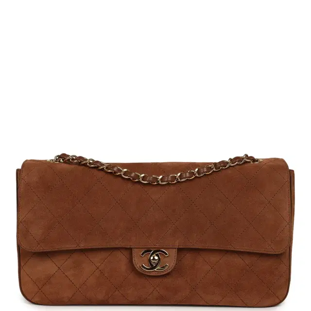 Chanel Chanel Maxi "Souplissimo" Small Flap Bag Camel Suede Gold Hardware