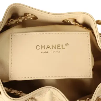 Chanel Chanel Mini 25 Hobo Bag Light Beige Caviar Antique Gold Hardware | Thumbnail 9
