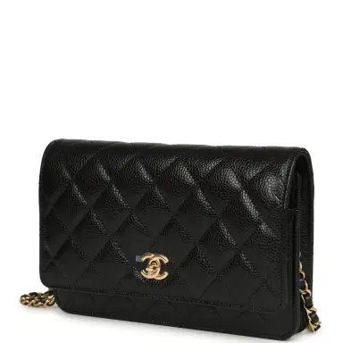Chanel Chanel Wallet On Chain WOC Black Caviar Gold Hardware | Thumbnail 5