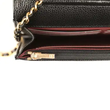 Chanel Chanel Wallet On Chain WOC Black Caviar Gold Hardware | Thumbnail 10