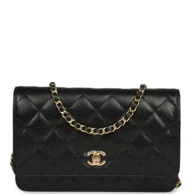 Chanel Chanel Wallet On Chain WOC Black Caviar Gold Hardware | Thumbnail 1