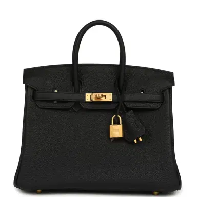 HERMÈS Hermes Birkin 25 Black Togo Brushed Gold Hardware | Thumbnail 1 HERMÈS Hermes Birkin 25 Black Togo Brushed Gold Hardware | Thumbnail 1