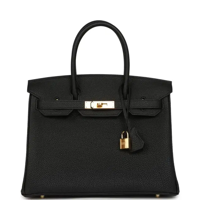 HERMÈS Hermes Birkin 30 Black Togo Gold Hardware