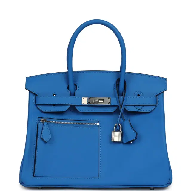 HERMÈS Hermes Colormatic Birkin 30 Bleu Hydra Swift Palladium Hardware