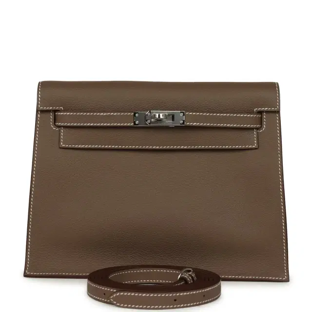 HERMÈS Hermes Kelly Danse Etoupe Evercolor Palladium Hardware