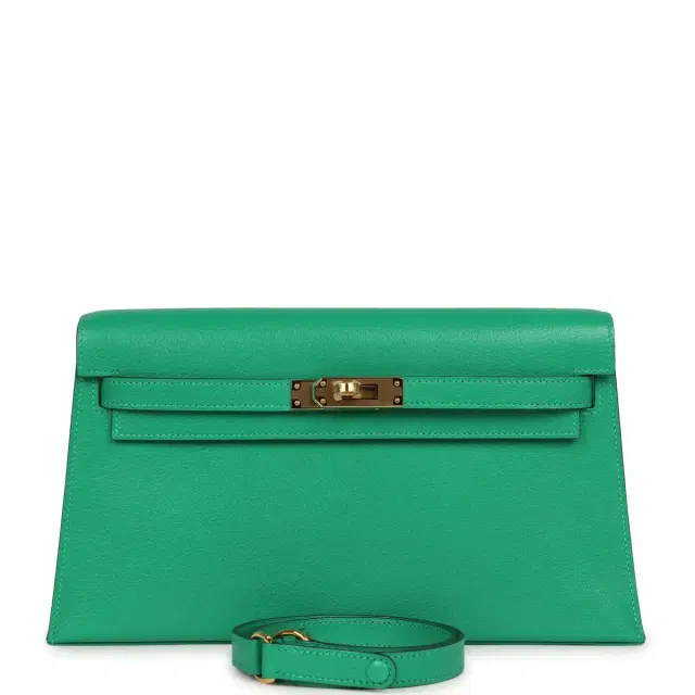HERMÈS Hermes Kelly Elan Menthe Chevre Chamkila Gold Hardware
