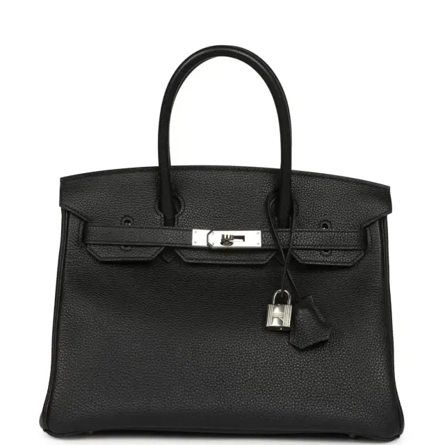 HERMÈS Pre-owned Hermes Birkin 30 Black Togo Palladium Hardware