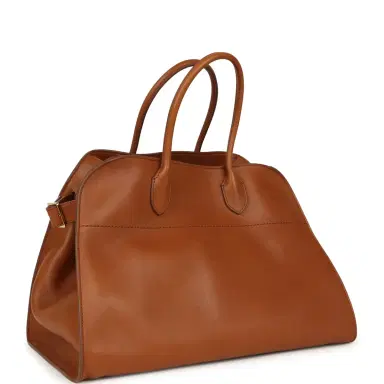 The Row The Row Soft Margaux 15 Bag Cuir Saddle Leather Gold Hardware | Thumbnail 2 The Row The Row Soft Margaux 15 Bag Cuir Saddle Leather Gold Hardware | Thumbnail 2