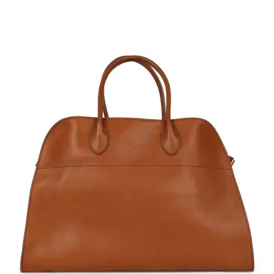 The Row The Row Soft Margaux 15 Bag Cuir Saddle Leather Gold Hardware | Thumbnail 4 The Row The Row Soft Margaux 15 Bag Cuir Saddle Leather Gold Hardware | Thumbnail 4