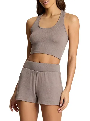Commando Women's Better Than Basic Pima Cotton Crop Tank - Truffle | Thumbnail 3 Commando Women's Better Than Basic Pima Cotton Crop Tank - Truffle | Thumbnail 3
