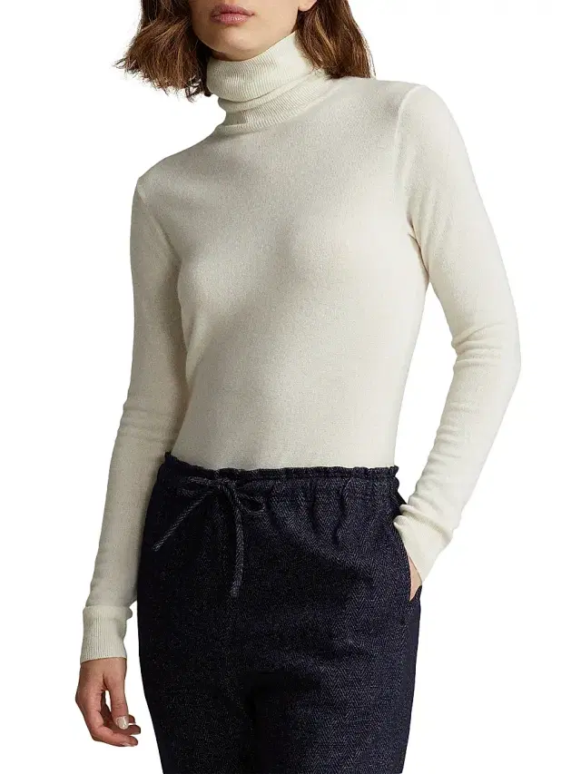 Polo Ralph Lauren Women's Cashmere Turtleneck Sweater - Cream