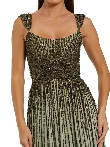 Mac Duggal Women's Petite Beaded Ombré A-Line Gown | Thumbnail 3 Mac Duggal Women's Petite Beaded Ombré A-Line Gown | Thumbnail 3