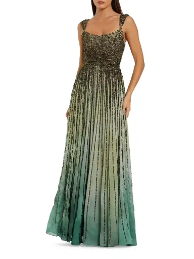 Mac Duggal Women's Petite Beaded Ombré A-Line Gown | Thumbnail 1 Mac Duggal Women's Petite Beaded Ombré A-Line Gown | Thumbnail 1