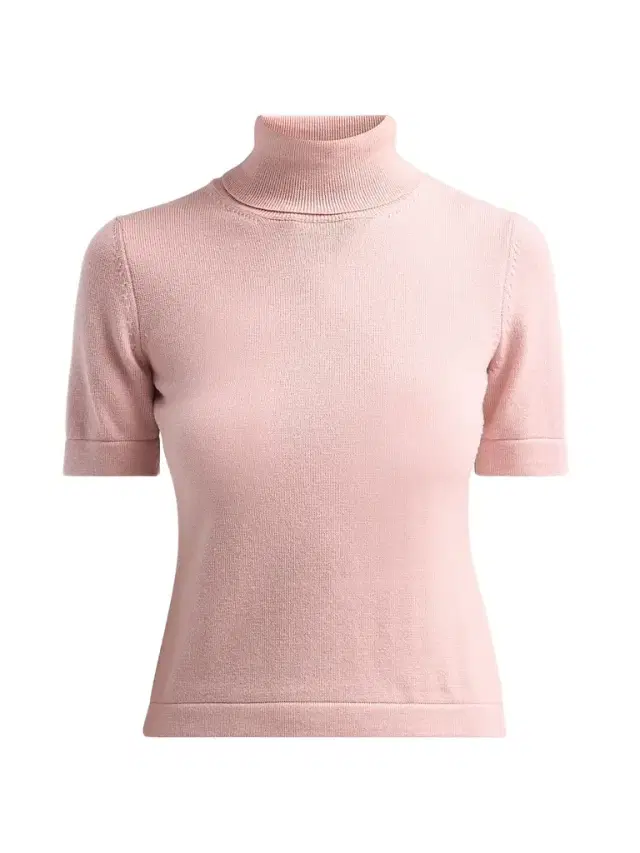 Oscar de la Renta Women's Turtleneck Wool Top - Blush