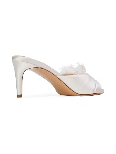 Black Suede Studio Women's Lacey 65MM Satin Mules - White Satin - Size 12 | Thumbnail 4 Black Suede Studio Women's Lacey 65MM Satin Mules - White Satin - Size 12 | Thumbnail 4
