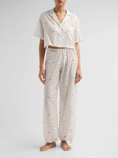 Kiki de Montparnasse Women's High Summer Kiki Point Pants - Ivory And Black | Thumbnail 2 Kiki de Montparnasse Women's High Summer Kiki Point Pants - Ivory And Black | Thumbnail 2