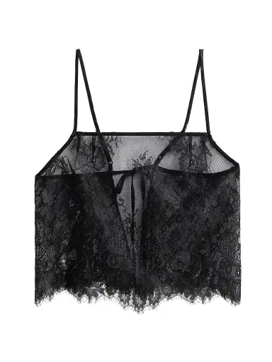 Kiki de Montparnasse Women's Sabine Lace Cami Top - Black - Size Large | Thumbnail 1 Kiki de Montparnasse Women's Sabine Lace Cami Top - Black - Size Large | Thumbnail 1
