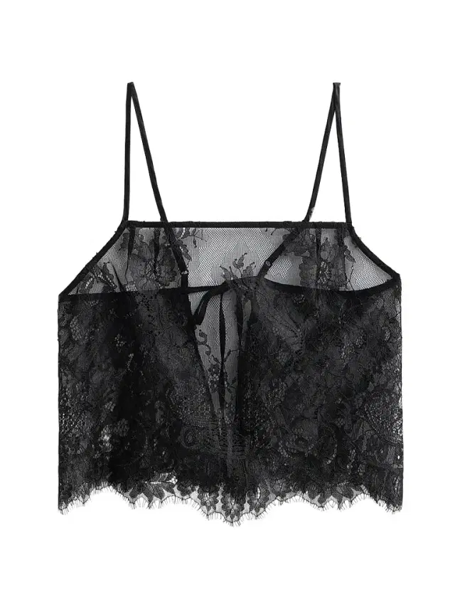 Kiki de Montparnasse Women's Sabine Lace Cami Top - Black