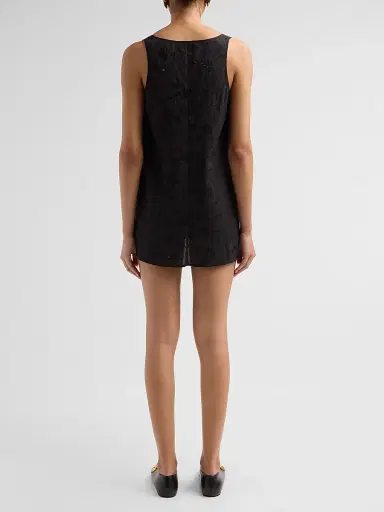 Kiki de Montparnasse Women's Simone Cotton Eyelet Mini Dress - Black - Size Large | Thumbnail 3 Kiki de Montparnasse Women's Simone Cotton Eyelet Mini Dress - Black - Size Large | Thumbnail 3
