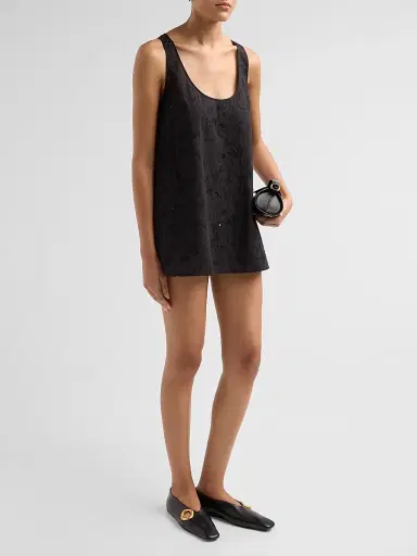 Kiki de Montparnasse Women's Simone Cotton Eyelet Mini Dress - Black - Size Large | Thumbnail 4 Kiki de Montparnasse Women's Simone Cotton Eyelet Mini Dress - Black - Size Large | Thumbnail 4