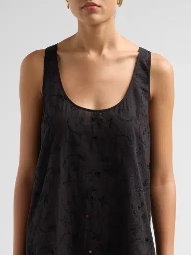 Kiki de Montparnasse Women's Simone Cotton Eyelet Mini Dress - Black - Size Large | Thumbnail 5 Kiki de Montparnasse Women's Simone Cotton Eyelet Mini Dress - Black - Size Large | Thumbnail 5