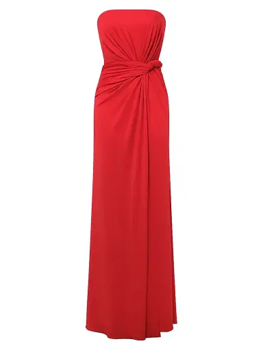 BCBGMAXAZRIA Women's Stella Twisted Strapless Gown - Flame | Thumbnail 1