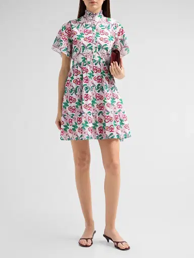Ro's Garden Women's Vibeka Floral Cotton Mini Dress - Pink Kai - Size Small | Thumbnail 2 Ro's Garden Women's Vibeka Floral Cotton Mini Dress - Pink Kai - Size Small | Thumbnail 2