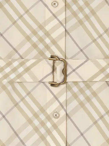 Burberry Women's Georgina Check Belted Cotton Mini Shirtdress - Sesame Beige Check | Thumbnail 5 Burberry Women's Georgina Check Belted Cotton Mini Shirtdress - Sesame Beige Check | Thumbnail 5