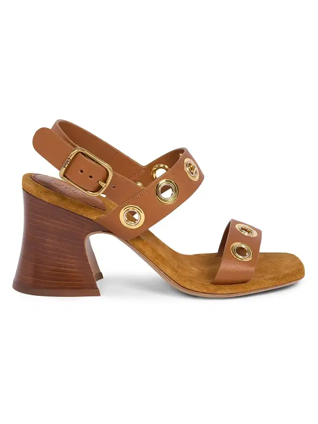 Women's Janis Grommet Leather Slingback Sandals - Ginger Brown