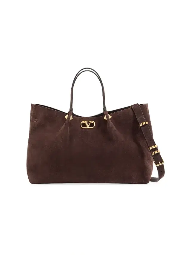 Valentino Garavani Women's  Shopping Bag in Soft Suede - Ebony
