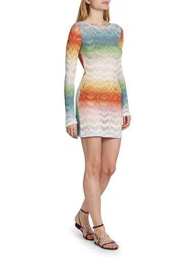 Missoni Women's Long-Sleeve Cover-Up Dress - Size 8 | Thumbnail 2