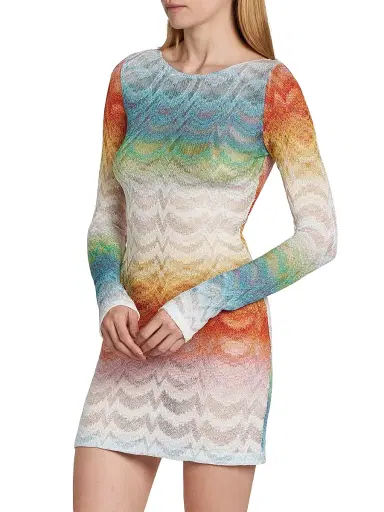 Missoni Women's Long-Sleeve Cover-Up Dress - Size 8 | Thumbnail 4