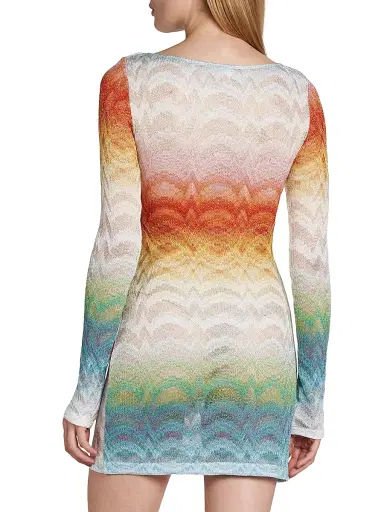 Missoni Women's Long-Sleeve Cover-Up Dress - Size 8 | Thumbnail 5