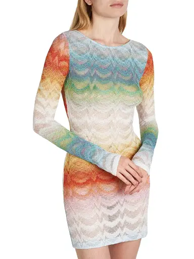 Missoni Women's Long-Sleeve Cover-Up Dress - Size 8 | Thumbnail 6
