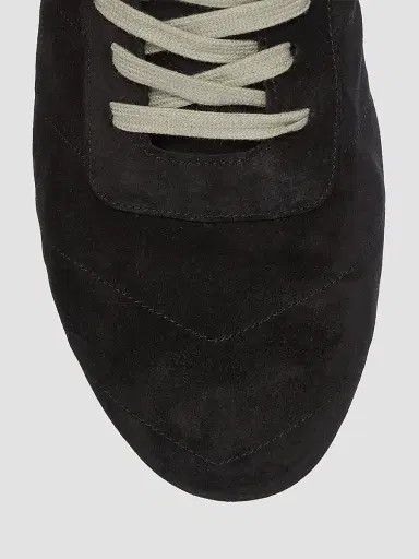 Rick Owens Men's Quilted Minimal Suede High-Top Sneakers - Black - Size 13 | Thumbnail 6