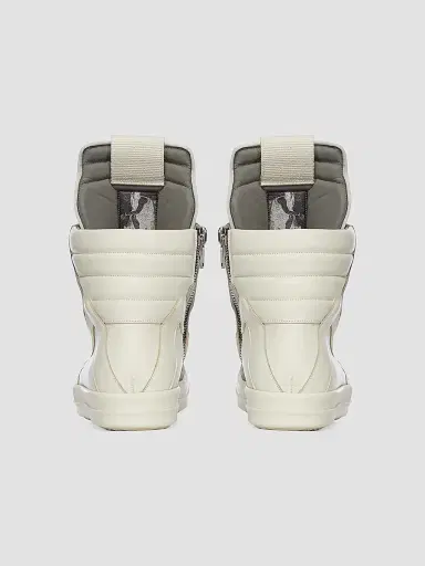 Rick Owens Men's Geobasket Suede High-Top Sneakers - Black Milk - Size 13 | Thumbnail 3 Rick Owens Men's Geobasket Suede High-Top Sneakers - Black Milk - Size 13 | Thumbnail 3