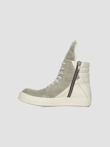 Rick Owens Men's Geobasket Suede High-Top Sneakers - Black Milk - Size 13 | Thumbnail 5 Rick Owens Men's Geobasket Suede High-Top Sneakers - Black Milk - Size 13 | Thumbnail 5